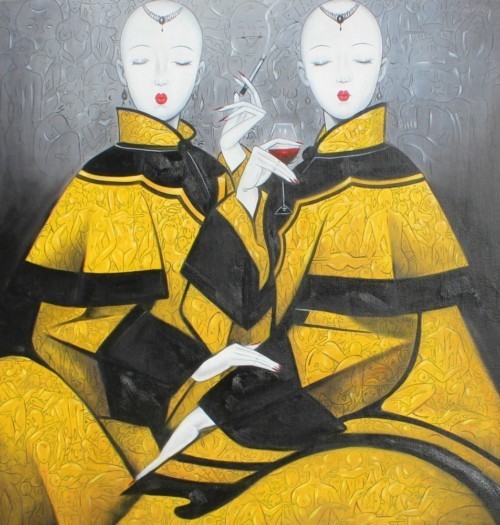 Две девушки в желтом 149