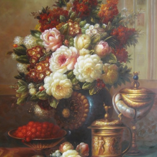 Натюрморт с цветами и ягодами 230